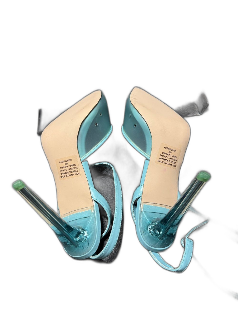 Steve Madden Light Blue Pointed Toe Ankle Strap Heels - Picture 3 of 7